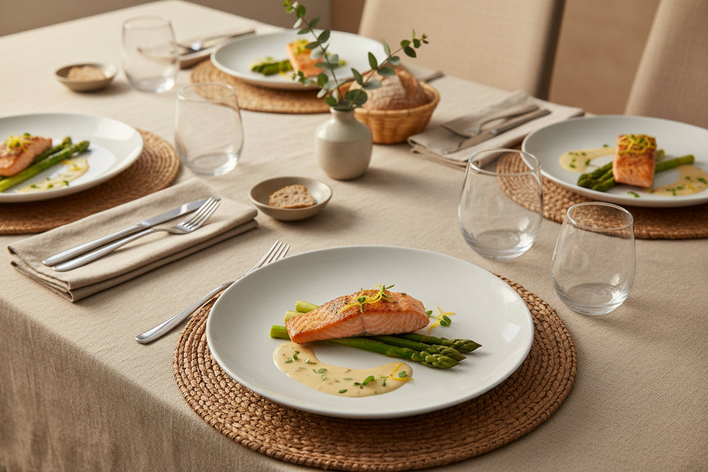 Cookinglife Dinner Plate Porcelain Ø 27 cm - 4 Pieces - Sleek Modern Plate White