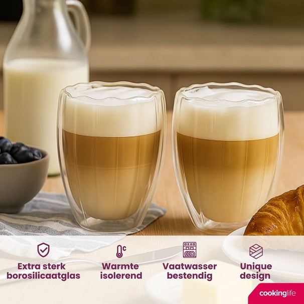 Cookinglife Vasos de latte macchiato / café de doble pared Pumpkin 300 ml - 2 unidades