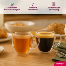 Cookinglife Double-walled Coffee / Tea Glasses with Handle 280 ml - 2 pieces