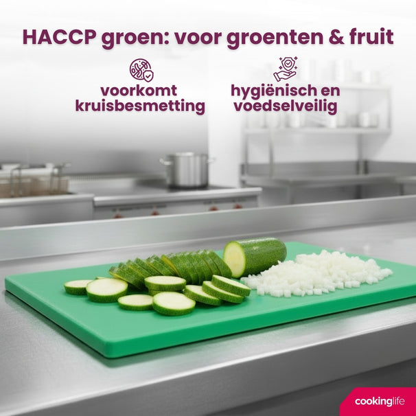 Cookinglife Tabla de cortar HACCP Verde 45 x 30 cm - para verduras y frutas