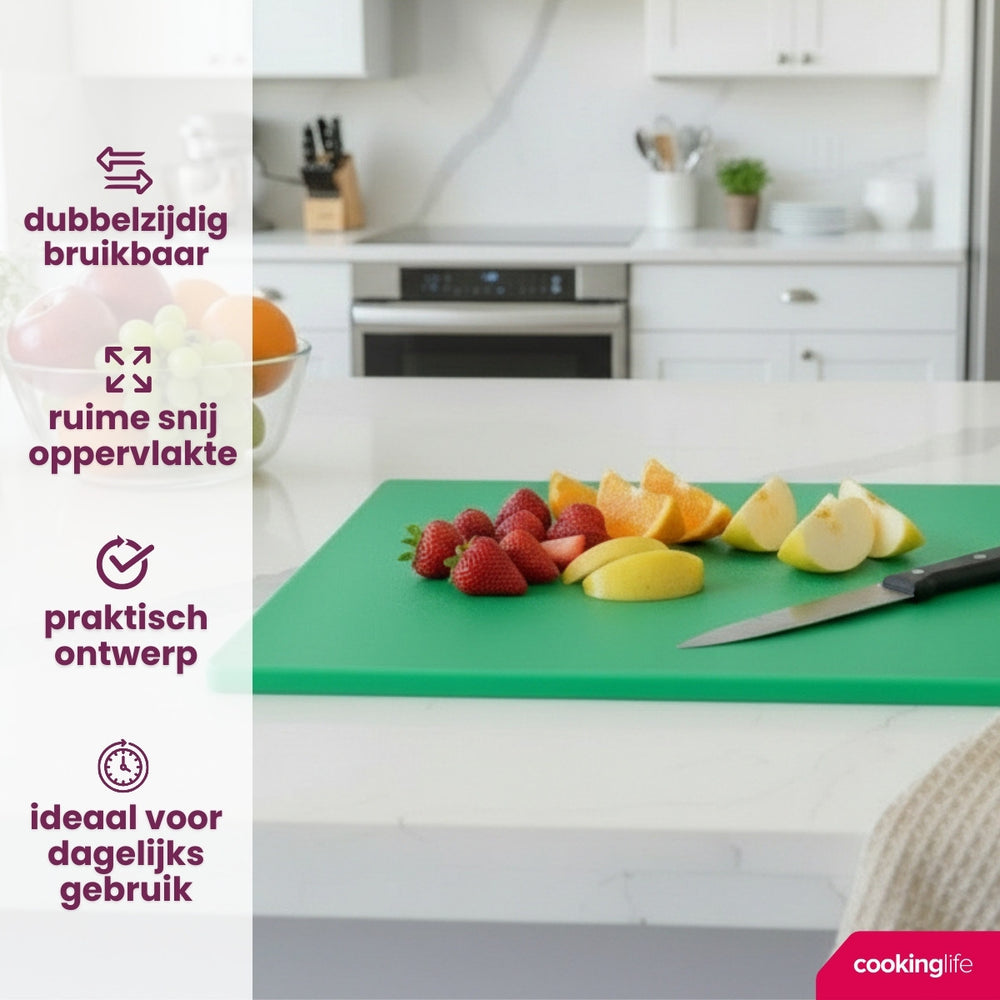 Cookinglife Cutting Board HACCP Green 45 x 30 cm - for Vegetables & Fruit