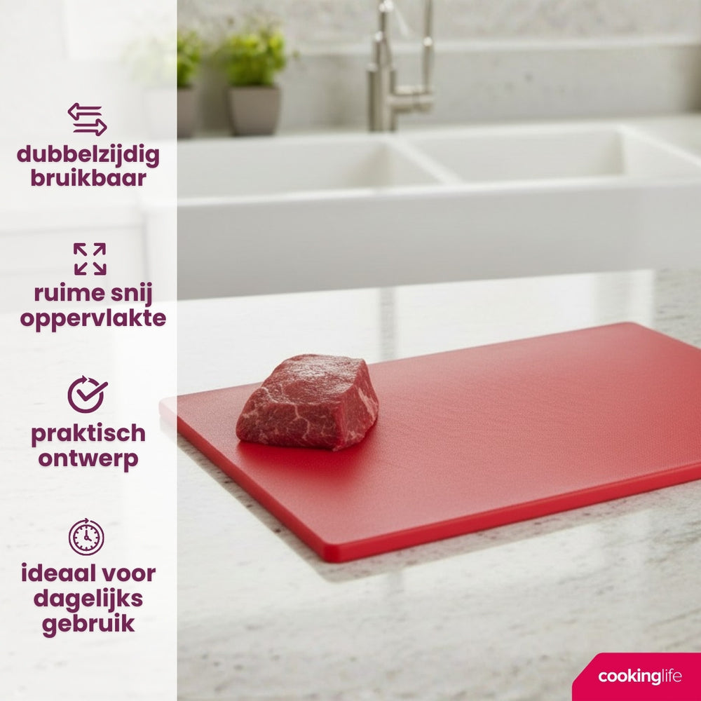 Cookinglife Cutting Board HACCP Red 45 x 30 cm - for meat