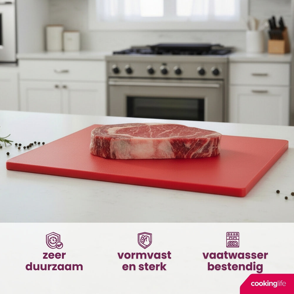 Cookinglife Cutting Board HACCP Red 45 x 30 cm - for meat