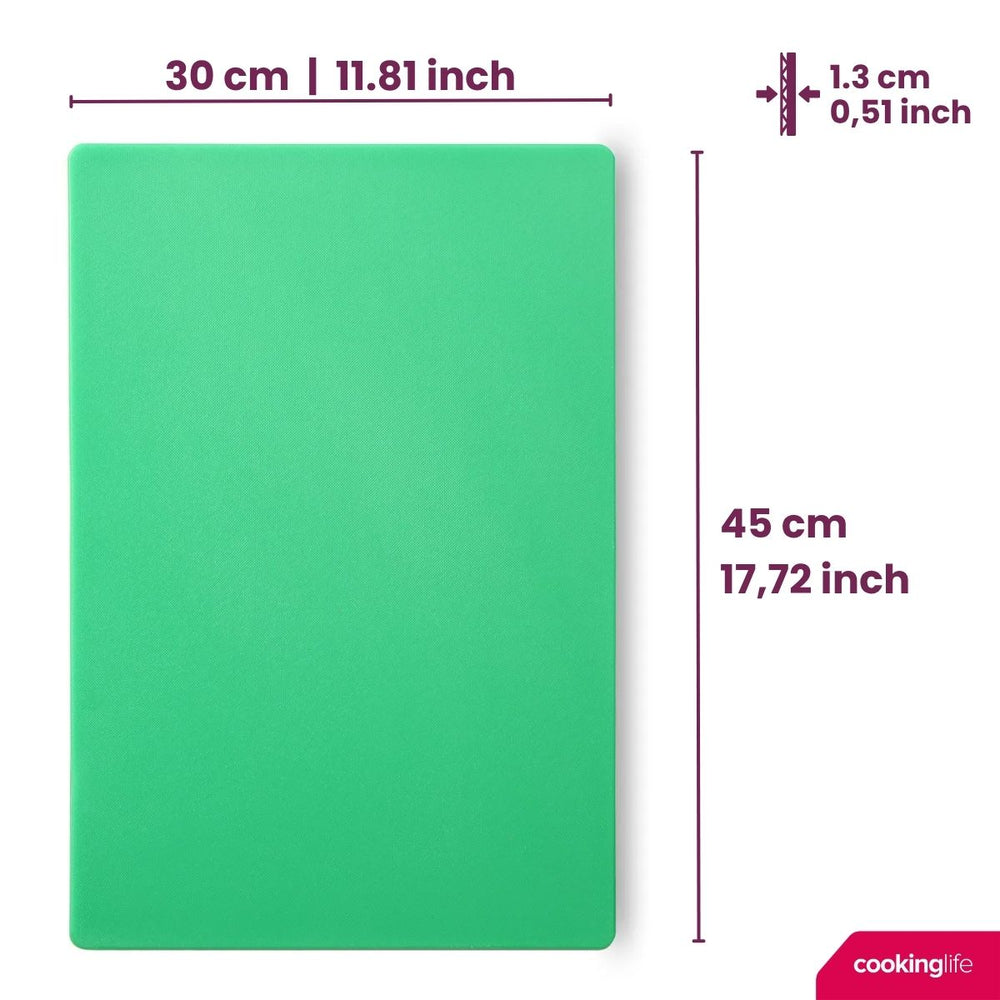 Cookinglife Cutting Board HACCP Green 45 x 30 cm - for Vegetables & Fruit