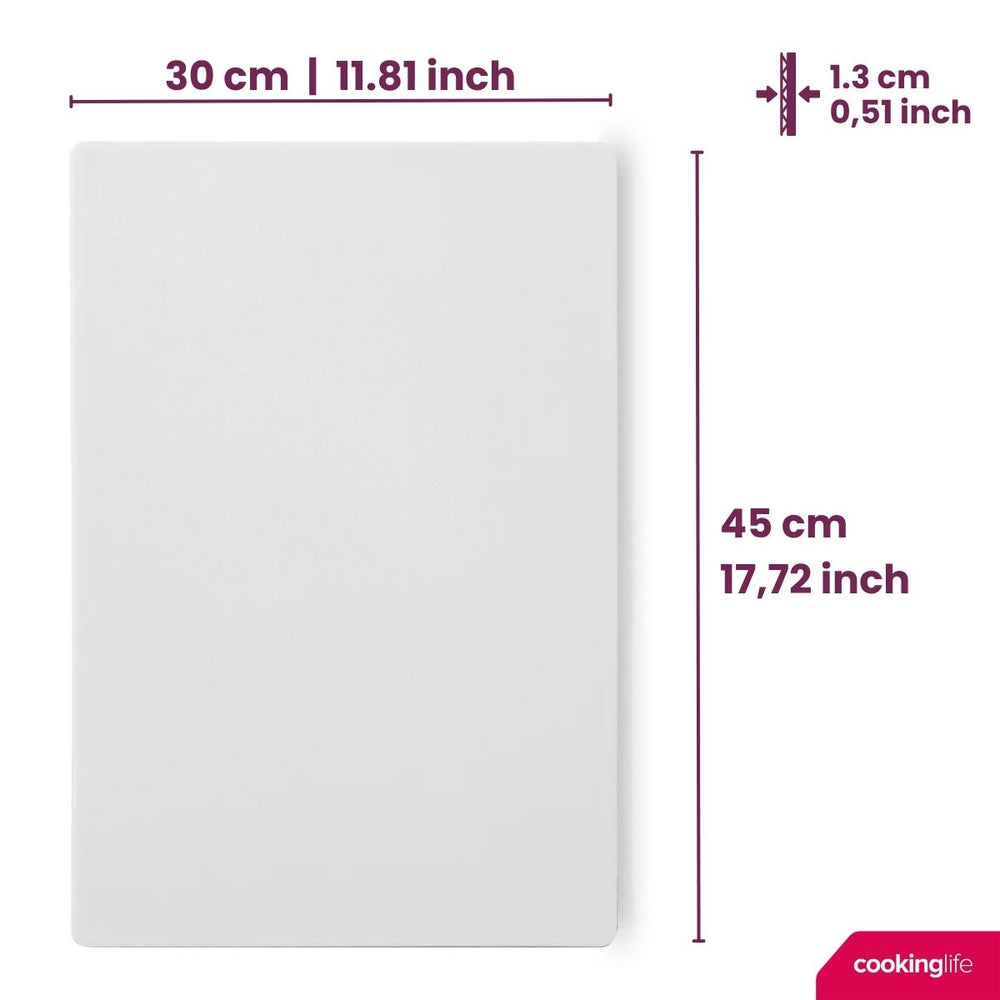 Cookinglife Cutting Board HACCP White 45 x 30 cm - for Dairy & Bread