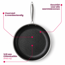 Sartén Cookinglife HexaCook - Sartén híbrida ø 28 cm - ANTIADHERENTE - apta para todas las fuentes de calor - recubrimiento antiadherente cerámico