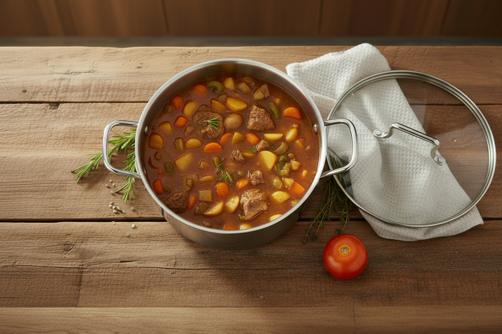 Cookinglife Set de Sartenes Essential Steel 6 Piezas - Acero Inoxidable - Cacerola ø 16, 18, 20 cm & Cacerola ø 16 cm + Sartén Superior ø 24 & 28 cm - apto para todas las fuentes de calor