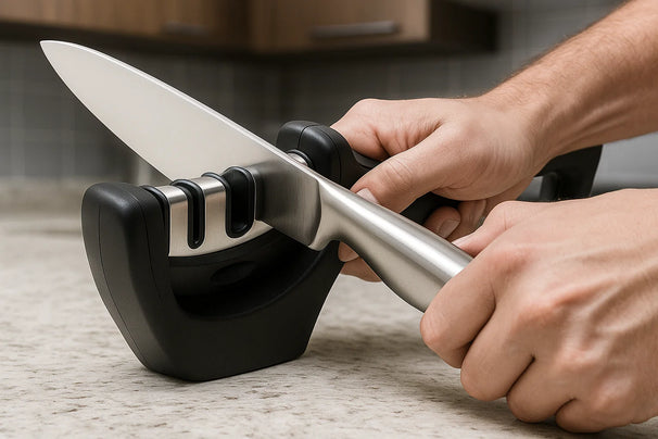 Cookinglife Afilador de cuchillos 3 en 1 negro
