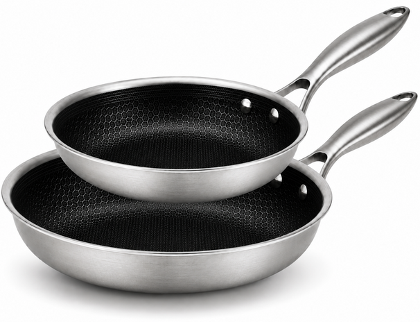 Set de sartenes Cookinglife HexaCook - Sartén híbrida 2 piezas ø 24 y 28 cm - ANTIADHERENTE - apta para todas las fuentes de calor - recubrimiento antiadherente cerámico