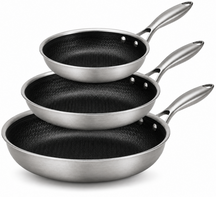 Cookinglife Frying Pan Set HexaCook Hybrid Pan 3-piece - ø 20, 24 & 28 cm - NON STICK - suitable for all heat sources - ceramic non-stick coating