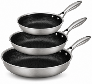 Cookinglife Frying Pan Set HexaCook Hybrid Pan 3-piece - ø 20, 24 & 28 cm - NON STICK - suitable for all heat sources - ceramic non-stick coating