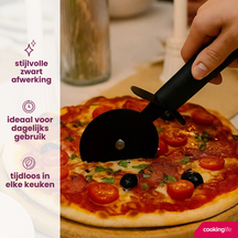 Cookinglife Pizza Cutter Black 22 cm