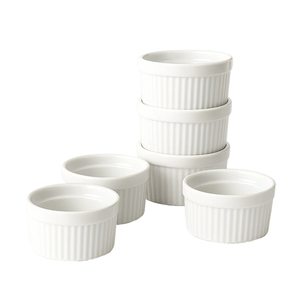 Ramequines / Molde para soufflé / Platos para crème brûlée Cookinglife - Blanco ø 9 cm - 6 unidades