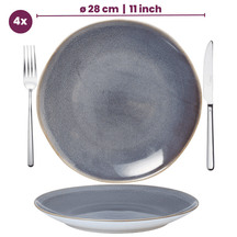 Cookinglife Dinner Plates Serene Blue ø 28 cm - Pottery - 4 pieces
