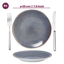 Cookinglife Side Plates / Dessert Plates Serene Blue Ø 20 cm - Pottery - 4 pieces