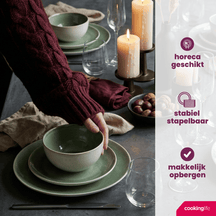 Cookinglife Soup bowls / Bowls Serene Green ø 14 cm - Pottery - 4 pieces