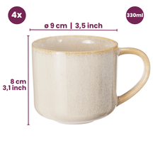 Cookinglife Coffee Mugs Serene Sand 330 ml - Pottery - 4 pieces
