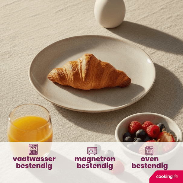 Cookinglife Platos de desayuno / Platos de postre Serene Arena ø 20 cm - Cerámica - 4 piezas