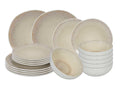 Cookinglife Dinnerware Set Nola Sand Reactive Glaze 18-Piece / 6 Persons - 6 Dinner Plates, 6 Breakfast Plates and 6 Bowls