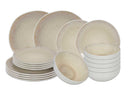 Cookinglife Dinnerware Set Nola Sand Reactive Glaze 18-Piece / 6 Persons - 6 Dinner Plates, 6 Breakfast Plates and 6 Bowls