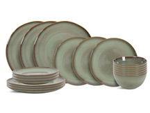 Juego de vajilla Cookinglife Sabi Verde 18 piezas / 6 personas - 6 platos de cena, 6 platos de desayuno y 6 cuencos