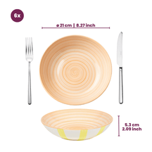 Cookinglife Juego de vajilla Spring Vibes 18 piezas / 6 personas - 6 platos llanos, 6 platos de desayuno y 6 platos hondos