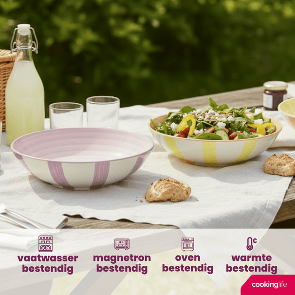 Cookinglife Deep Plates / Pasta Bowls Spring Vibes Ø 21 cm - 6 pieces