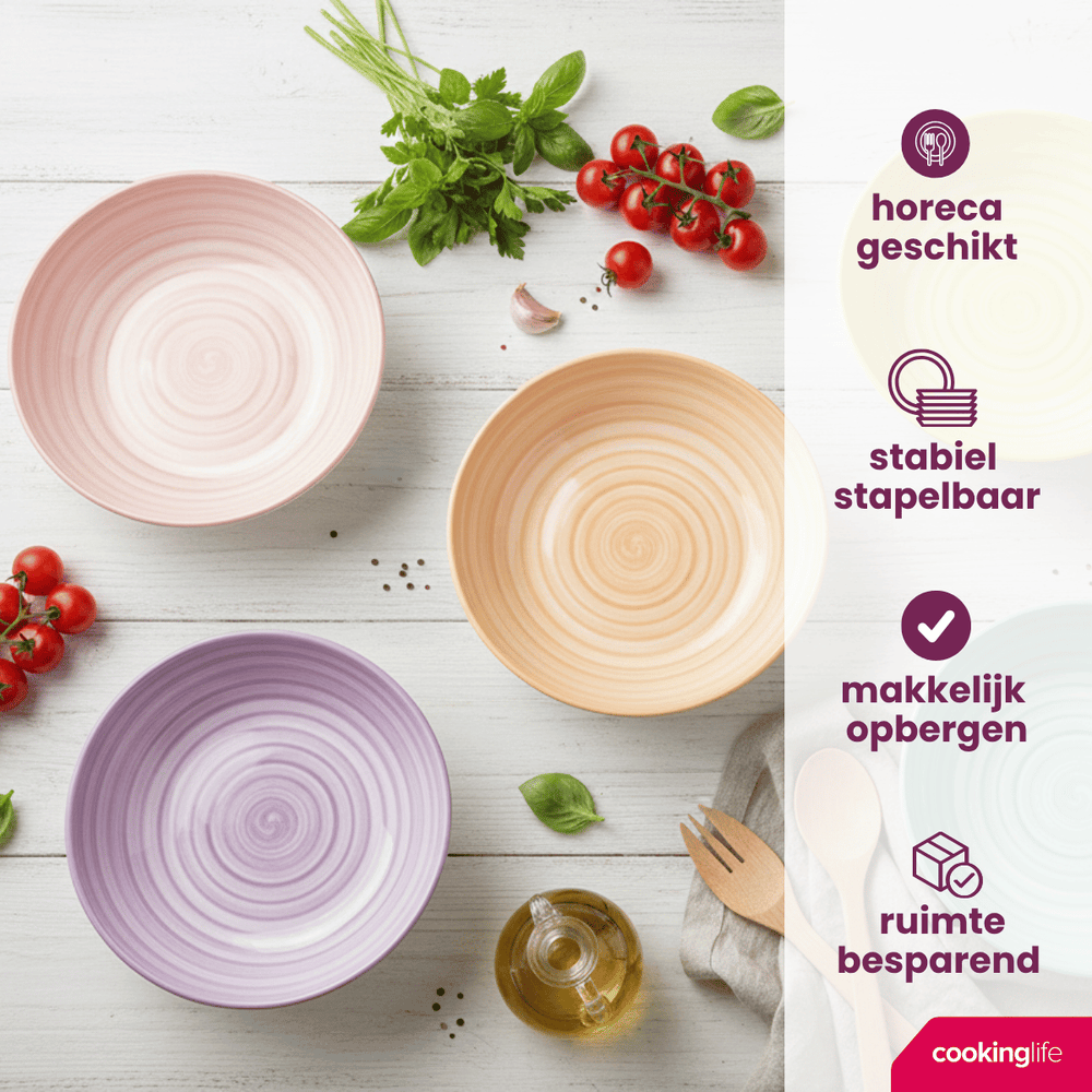 Cookinglife Platos Profundos / Platos para Pasta Spring Vibes ø 21 cm - 6 Piezas