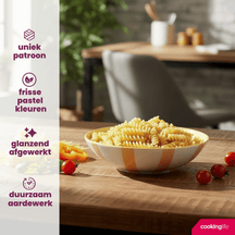 Cookinglife Juego de vajilla Spring Vibes 18 piezas / 6 personas - 6 platos llanos, 6 platos de desayuno y 6 platos hondos