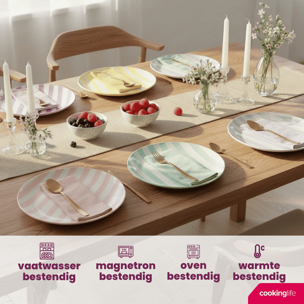 Cookinglife Side Plates / Dessert Plates Spring Vibes Ø 19 cm - 6 Pieces
