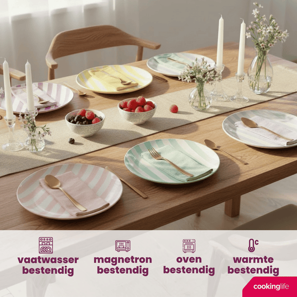 Cookinglife Side Plates / Dessert Plates Spring Vibes Ø 19 cm - 6 Pieces