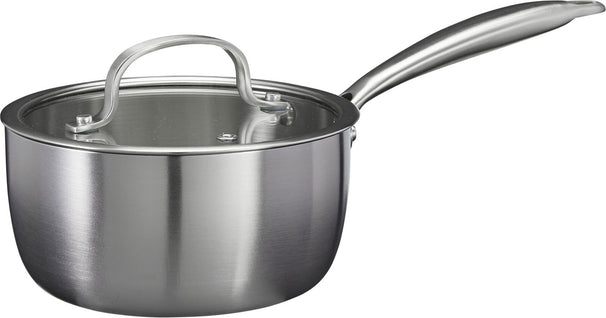 Cazo con Tapa de Vidrio Signature Steel Cookinglife - Acero Inoxidable - ø 17.5 cm - apto para todas las fuentes de calor