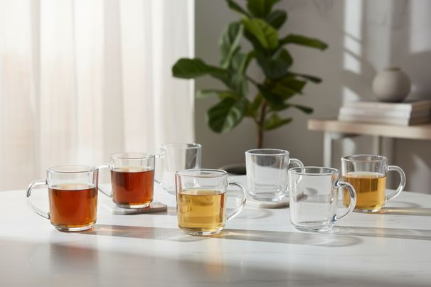 Vasos para Té Cookinglife 220 ml Vidrio Transparente - Juego de 6 para Bebidas Calientes