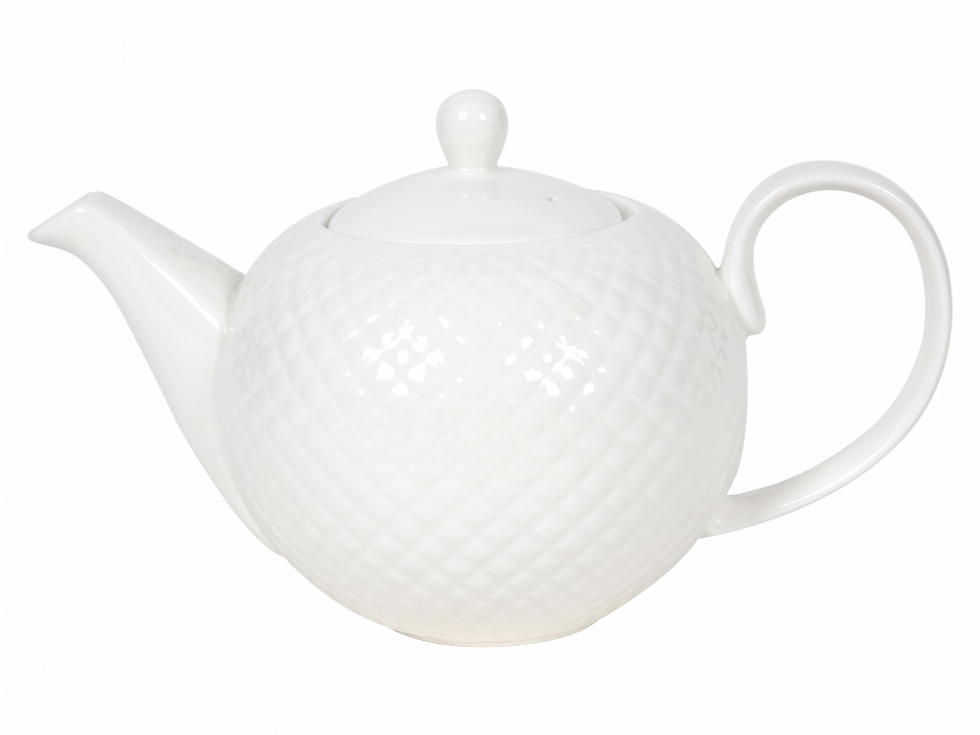 Cookinglife Teapot Diamond White Porcelain - 900 ml