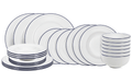 Cookinglife Juego de vajilla Whitmore 24 piezas / 6 personas - 6 platos de cena, 6 platos de desayuno, 6 platos hondos y 6 cuencos