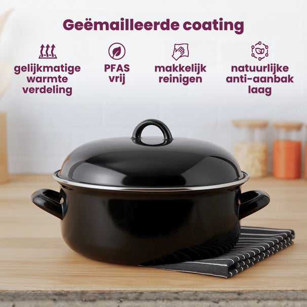Cazuela Cookinglife con tapa - Esmalte - Cocina - ø 28 cm / 6 Litros - capa antiadherente esmaltada