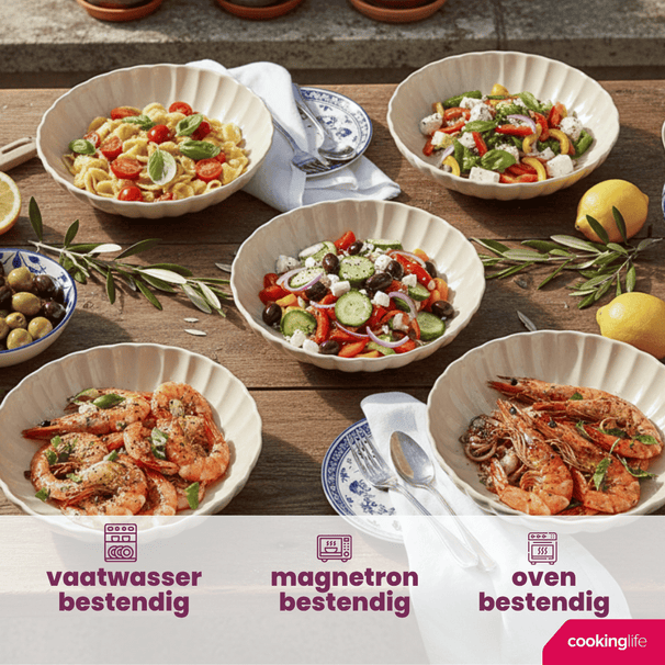 Cookinglife Platos hondos / Platos para pasta Cardida Beige ø 20 cm - 6 piezas