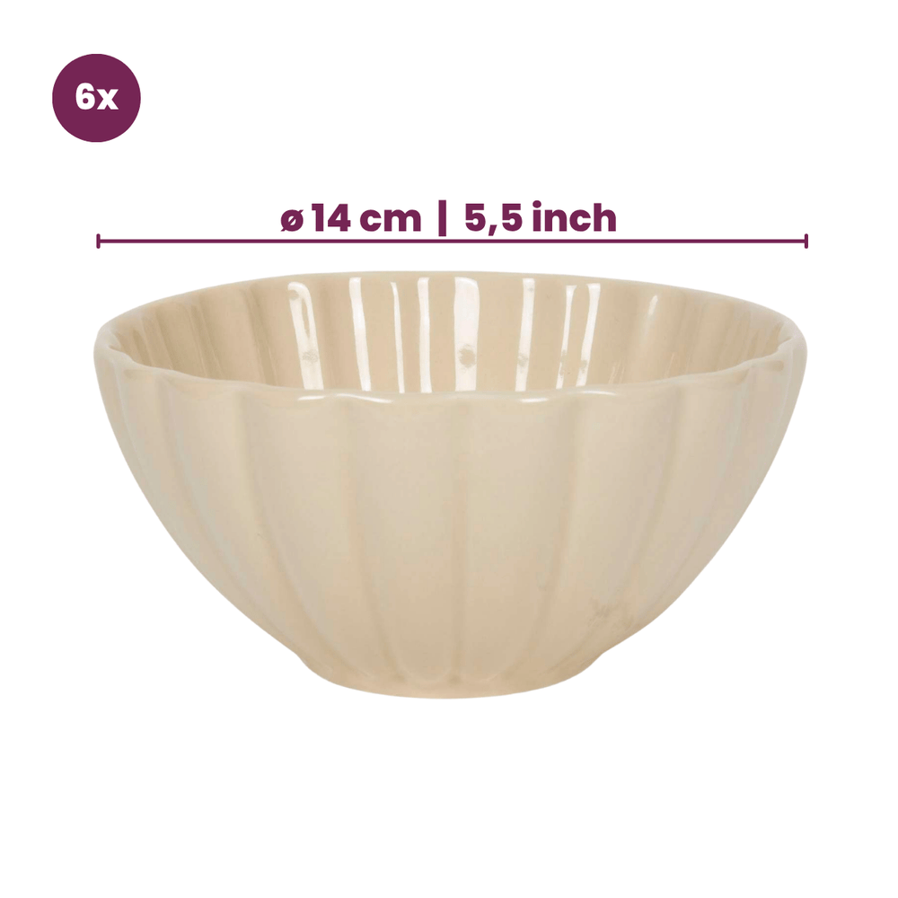 Cookinglife Soup Bowls / Bowls Cardida Beige ø 14 cm - 6 pieces