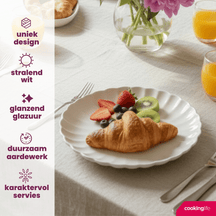Cookinglife Platos para desayuno / Platos para postre Cardida Blanco roto ø 19.5 cm - 6 piezas