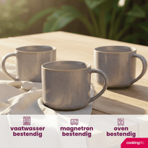 Cookinglife Coffee Mugs Serene Blue 330 ml - Pottery - 4 pieces
