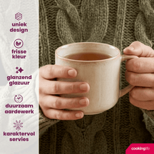 Cookinglife Coffee Mugs Serene Sand 330 ml - Pottery - 4 pieces
