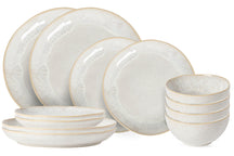 Costa Nova Dinnerware Set Casafina Eivissa Sand Beige 12-Piece / 4 Persons - 4 Dinner Plates, 4 Breakfast Plates & 4 Bowls