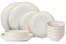 Costa Nova Dinnerware Set Casafina Eivissa Sand Beige 12-Piece / 4 Persons - 4 Dinner Plates, 4 Breakfast Plates & 4 Bowls