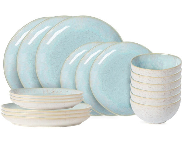 Costa Nova Dinnerware Set Casafina Eivissa Sea Blue 18-piece / 6 persons - 6 dinner plates, 6 breakfast plates & 6 bowls