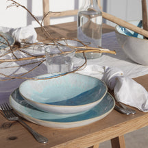 Costa Nova Juego de vajilla Casafina Eivissa Sea Blue 18 piezas / 6 personas - 6 platos de cena, 6 platos de desayuno & 6 cuencos
