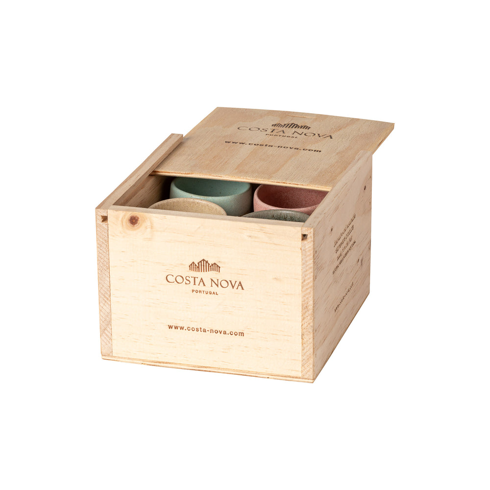 Costa Nova Tazas de Espresso Arenito Multicolor 65 ml - 8 piezas - Caja de regalo