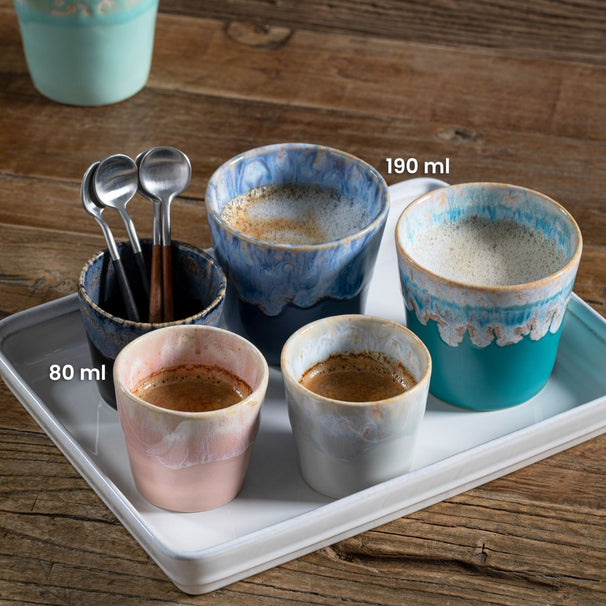Costa Nova Tazas de Espresso Grespresso Denim 80 ml - 8 piezas - Caja de regalo