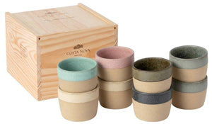 Costa Nova Tazas de Café Arenito Multicolor 200 ml - 8 piezas - Caja de regalo