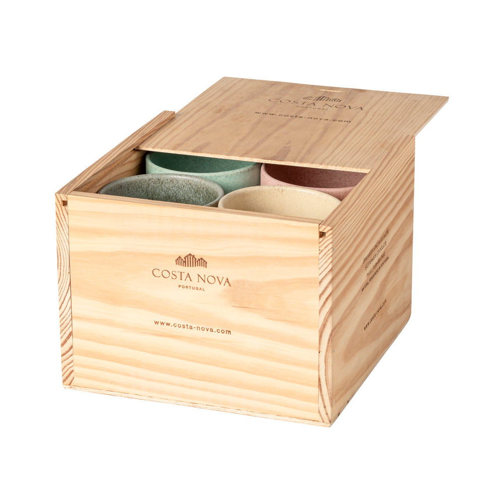 Costa Nova Tazas de Café Arenito Multicolor 200 ml - 8 piezas - Caja de regalo