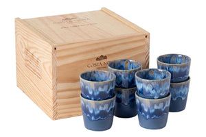 Costa Nova Tazas de Café Grespresso Denim 190 ml - 8 piezas - Caja de regalo